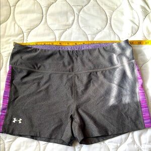 Under Armour Gray and Purple Athletic HeatGear Shorts